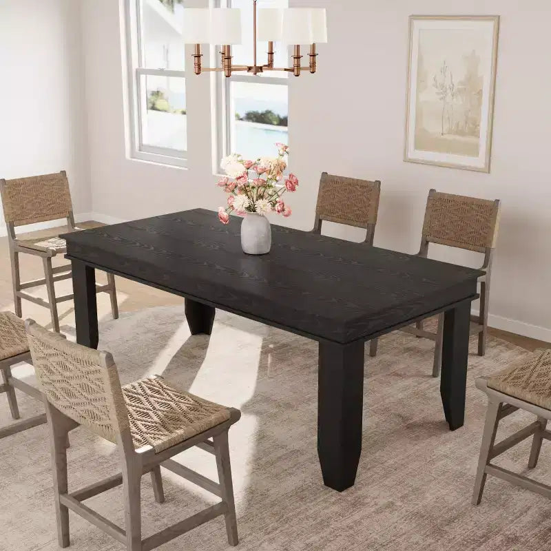 Dining Table for 6-8 People, 71 Long Brown Kitchen Tables with Wooden Sturdy Frame, 6 Ft Large Rectangular Dinner Table for Living Room Dining Room