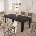 Dining Table for 6-8 People, 71 Long Brown Kitchen Tables with Wooden Sturdy Frame, 6 Ft Large Rectangular Dinner Table for Living Room Dining Room
