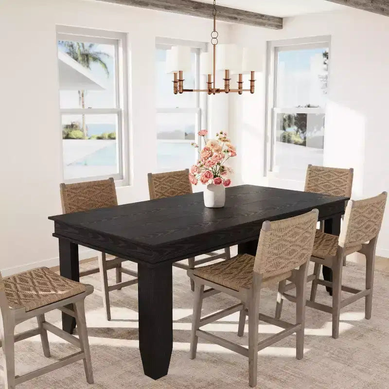 Dining Table for 6-8 People, 71 Long Brown Kitchen Tables with Wooden Sturdy Frame, 6 Ft Large Rectangular Dinner Table for Living Room Dining Room