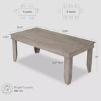 Dining Table for 6-8 People, 71 Long Brown Kitchen Tables with Wooden Sturdy Frame, 6 Ft Large Rectangular Dinner Table for Living Room Dining Room