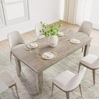 Dining Table for 6-8 People, 71 Long Brown Kitchen Tables with Wooden Sturdy Frame, 6 Ft Large Rectangular Dinner Table for Living Room Dining Room