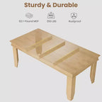 Dining Table for 6-8 People, 71 Long Brown Kitchen Tables with Wooden Sturdy Frame, 6 Ft Large Rectangular Dinner Table for Living Room Dining Room
