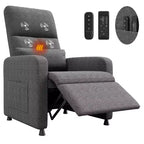 Poltrona reclinabile elettrica con calore e massaggio, poltrona reclinabile con sollevamento elettrico con seduta imbottita e 2 tasche laterali, poltrona singola per soggiorno, camera da letto
