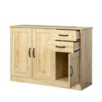 Credenza Moderna Okak, Mobile Buffet con 3 Ante e 2 Cassetti, Mobile Contenitore per Soggiorno, Sala da Pranzo, Cucina