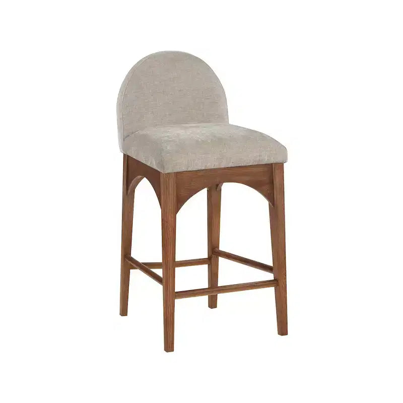 Meridian Furniture,Waldorf Beige Chenille Fabric Stool
