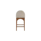 Sgabello in ciniglia beige Waldorf
