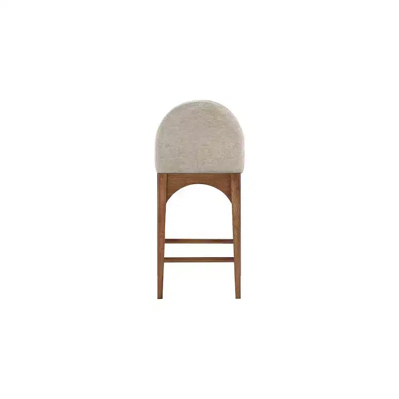 Sgabello in ciniglia beige Waldorf
