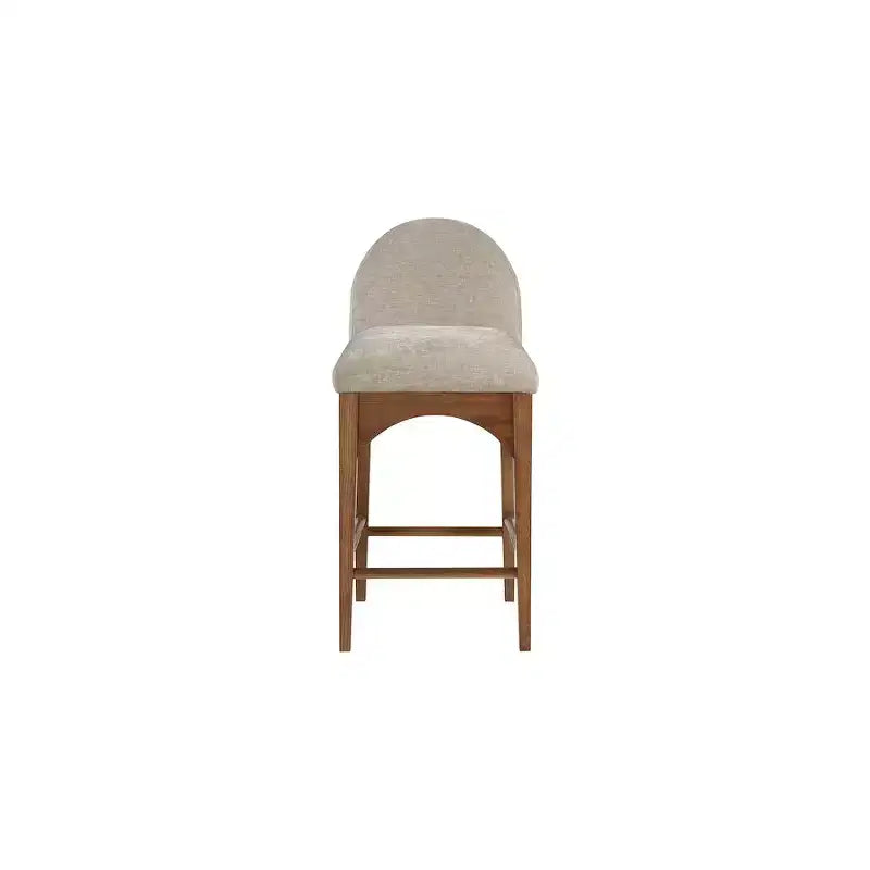 Sgabello in ciniglia beige Waldorf