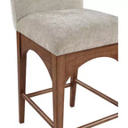 Sgabello in ciniglia beige Waldorf