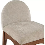 Sgabello in ciniglia beige Waldorf