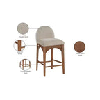 Sgabello in ciniglia beige Waldorf
