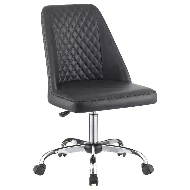 Ergonomic Office Chair with Adujustable Height, Upholstered Computer Chair with Padding Seat and Back, Criss Cross Chair for Study, Gray