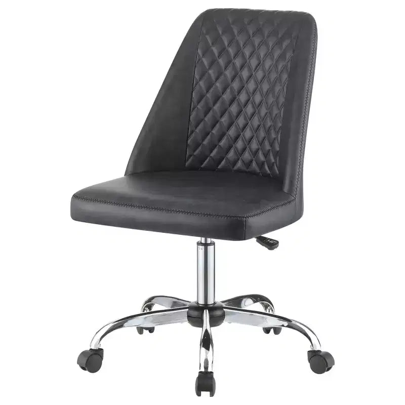 Ergonomic Office Chair with Adujustable Height, Upholstered Computer Chair with Padding Seat and Back, Criss Cross Chair for Study, Gray
