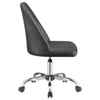 Sedia da ufficio ergonomica con altezza regolabile, sedia da computer imbottita con seduta e schienale imbottiti, sedia a croce per studio, grigia