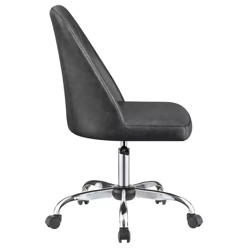 Ergonomic Office Chair with Adujustable Height, Upholstered Computer Chair with Padding Seat and Back, Criss Cross Chair for Study, Gray