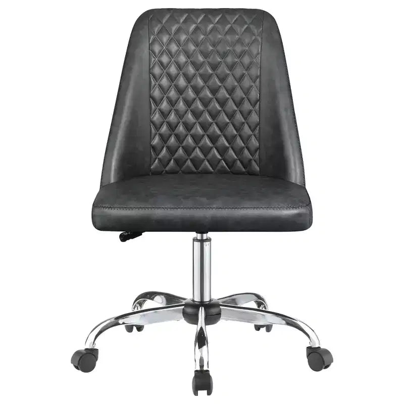 Ergonomic Office Chair with Adujustable Height, Upholstered Computer Chair with Padding Seat and Back, Criss Cross Chair for Study, Gray
