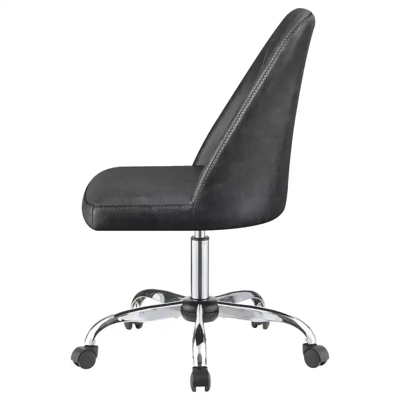 Sedia da ufficio ergonomica con altezza regolabile, sedia da computer imbottita con seduta e schienale imbottiti, sedia a croce per studio, grigia