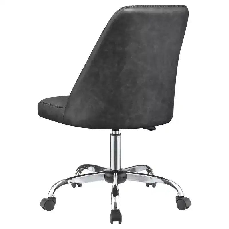 Sedia da ufficio ergonomica con altezza regolabile, sedia da computer imbottita con seduta e schienale imbottiti, sedia a croce per studio, grigia