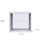 25 White Solid and Manufactured Wood Lighted Two Drawer Nightstand