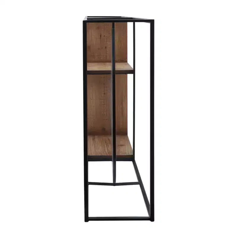 Mensola a Muro con Specchio, Mensola Sospesa Industriale in Metallo e Legno, Decorazione Moderna per Camera da Letto, Soggiorno, Ufficio