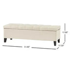 Pouf quadrato EHMKNP, contemporaneo, con bottoni capitonné e cuciture a rombo, in tessuto beige, 51.57