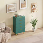 GustoWave Cassettiera scanalata per camera da letto con 5 cassetti, cassettiera in legno con maniglie e piedi in metallo, cassettiera naturale per soggiorno, camera da letto