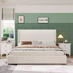 Acekool Corduroy Upholstered Storage Bed with Drawers, Modern Platform Bed Frame