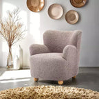Suncook Modern Upholstered Accent Chair with Curved Back and Ball Feet