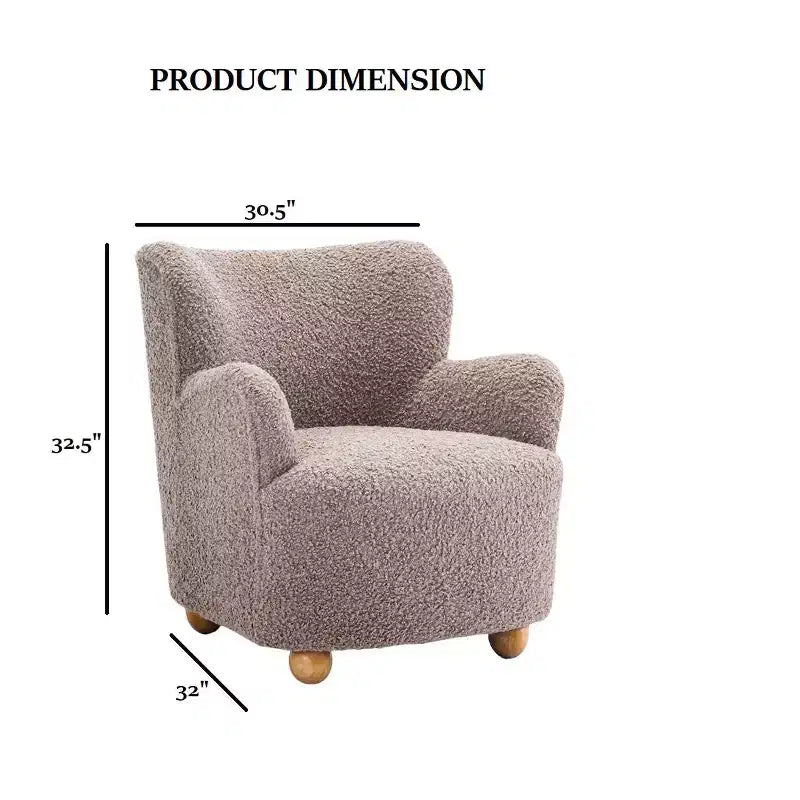 Suncook Modern Upholstered Accent Chair with Curved Back and Ball Feet