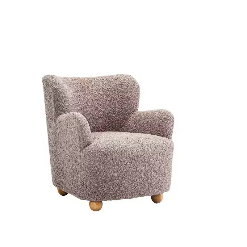 Suncook Modern Upholstered Accent Chair with Curved Back and Ball Feet