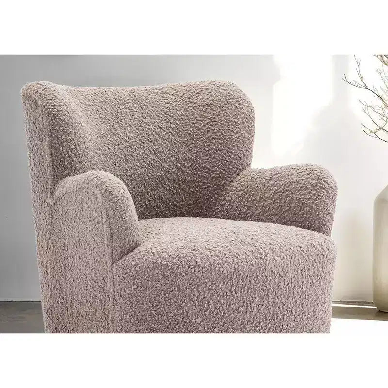 Suncook Modern Upholstered Accent Chair with Curved Back and Ball Feet