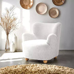 Suncook Modern Upholstered Accent Chair with Curved Back and Ball Feet