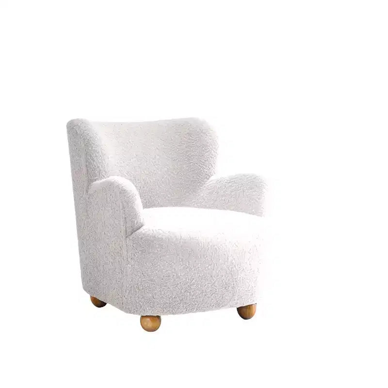 Suncook Modern Upholstered Accent Chair with Curved Back and Ball Feet