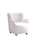 Suncook Modern Upholstered Accent Chair with Curved Back and Ball Feet
