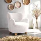 Suncook Modern Upholstered Accent Chair with Curved Back and Ball Feet