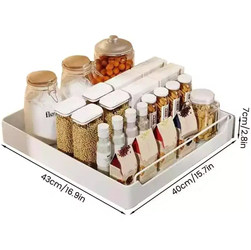 Organizzatore Estraibile per Armadio con Pellicola Adesiva, Ripiani Contenitori Estraibili Resistenti per Dispensa Cucina, Nessuna Perforazione Richiesta