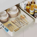 Organizzatore Estraibile per Armadio con Pellicola Adesiva, Ripiani Contenitori Estraibili Resistenti per Dispensa Cucina, Nessuna Perforazione Richiesta