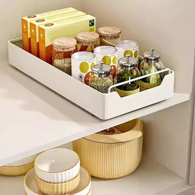 Organizzatore Estraibile per Armadio con Pellicola Adesiva, Ripiani Contenitori Estraibili Resistenti per Dispensa Cucina, Nessuna Perforazione Richiesta