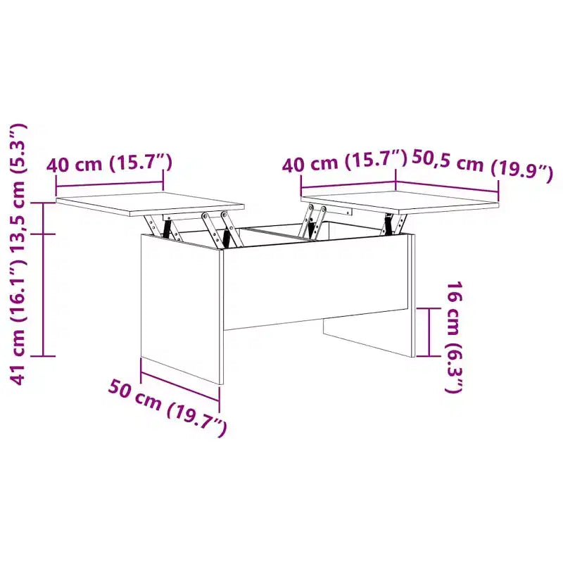 Coffee Table Smoked Oak Engineered Wood Medium