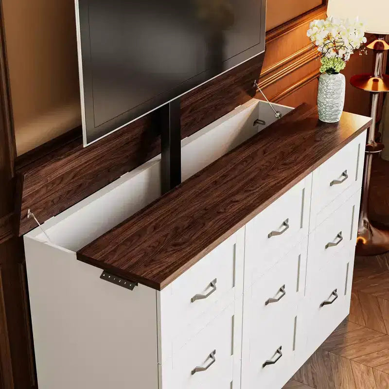 Famapy Electric Gaming Cabinet with Silent Lift TV Stand, 9 Drawers & 2 Outlets  Entertainment Center for 35 - 65 Screens in Gaming Room