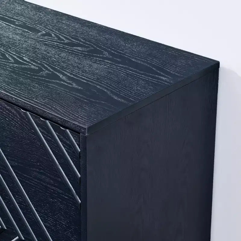 60 Storage Sideboard Cabinet with Geometric Pattern Doors & Adjustable Shelves, Modern Console Table TV Stand, Coffee Bar Buffet Table for Kitchen