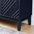60 Storage Sideboard Cabinet with Geometric Pattern Doors & Adjustable Shelves, Modern Console Table TV Stand, Coffee Bar Buffet Table for Kitchen