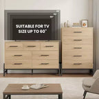 CuisinSmart Cassettiera a 6 cassetti per camera da letto, cassettiera alta da terra con contenitore, cassettiera portaoggetti in legno per camera da letto e soggiorno