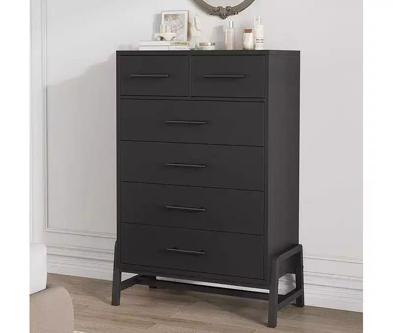 CuisinSmart 6 Dresser for Bedroom, Freestanding Tall Drawer Dresser with Storage, Wooden Closet Storage Chest for Bedroom Living Room