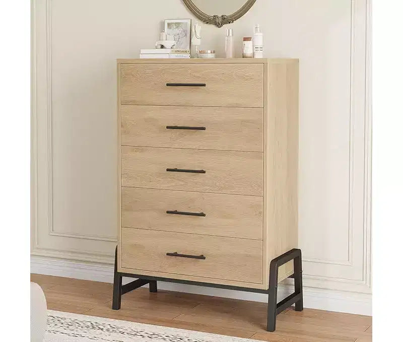CuisinSmart 6 Dresser for Bedroom, Freestanding Tall Drawer Dresser with Storage, Wooden Closet Storage Chest for Bedroom Living Room