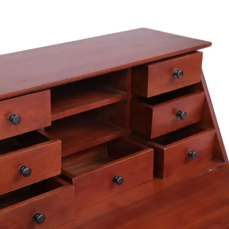 Secretary Desk Brown Solid mahogany wood 30.7 x 16.5 x 40.6 in