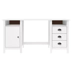 Desk White Solid Pine Wood Standard Desk Rectangular Rustic