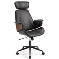 Costway Ergonomic Office Chair with Headrest, Adjustable Height, Faux Leather & Metal Base