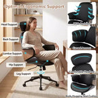 Sedia da ufficio ergonomica Costway con poggiatesta, altezza regolabile, similpelle e base in metallo
