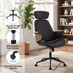 Sedia da ufficio ergonomica Costway con poggiatesta, altezza regolabile, similpelle e base in metallo